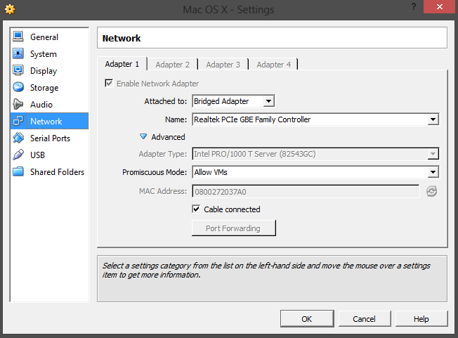 Network Settings Page